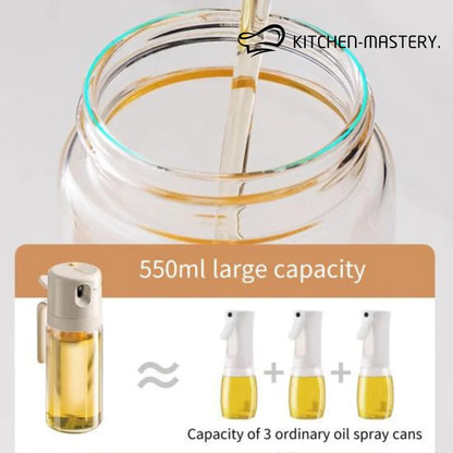 2 in 1 Oil Sprayer & Dispenser Bottle – Olive Oil & Vinegar Mister for Cooking, BBQ, Baking & Air Fryer Use - Kitchen-Mastery