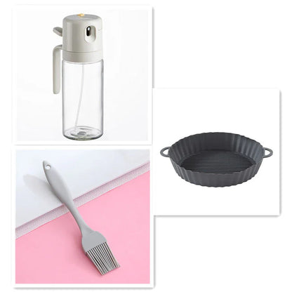 2 in 1 Oil Sprayer & Dispenser Bottle – Olive Oil & Vinegar Mister for Cooking, BBQ, Baking & Air Fryer Use - Kitchen-Mastery